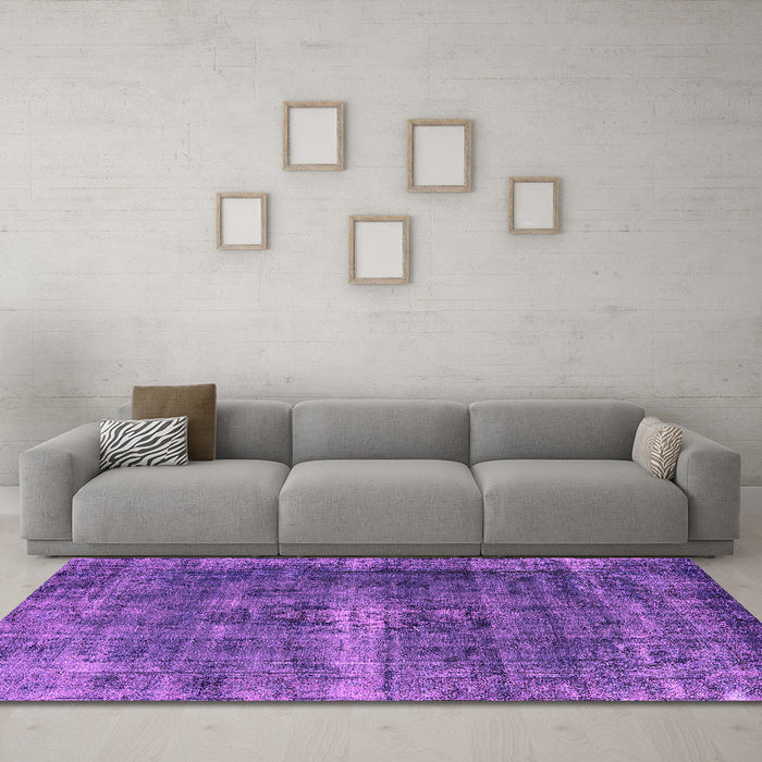 Machine Washable Oriental Pink Industrial Rug in a Living Room, wshurb1205pnk