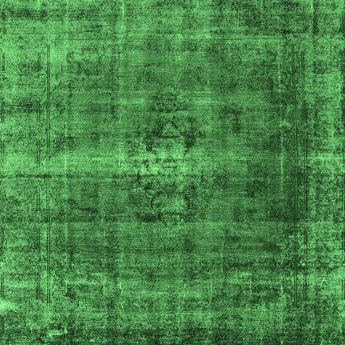 Square Oriental Emerald Green Industrial Rug, urb1205emgrn