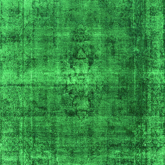 Machine Washable Oriental Green Industrial Area Rugs, wshurb1205grn