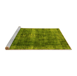 Sideview of Machine Washable Oriental Yellow Industrial Rug, wshurb1205yw