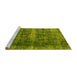 Sideview of Machine Washable Oriental Yellow Industrial Rug, wshurb1205yw