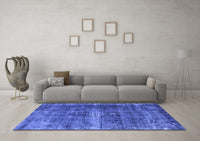 Machine Washable Oriental Blue Industrial Rug, wshurb1205blu