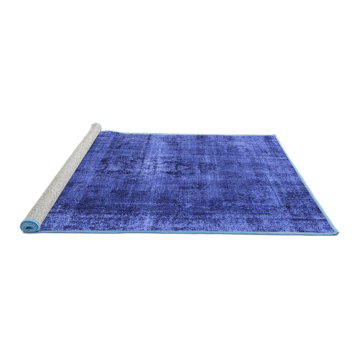 Sideview of Machine Washable Oriental Blue Industrial Rug, wshurb1205blu