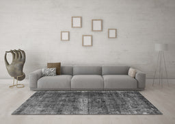 Machine Washable Oriental Gray Industrial Rug in a Living Room,, wshurb1205gry
