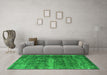 Machine Washable Oriental Green Industrial Area Rugs in a Living Room,, wshurb1205grn