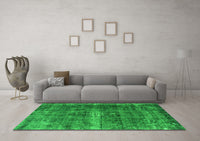 Machine Washable Oriental Green Industrial Rug, wshurb1205grn