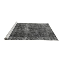Sideview of Machine Washable Oriental Gray Industrial Rug, wshurb1205gry
