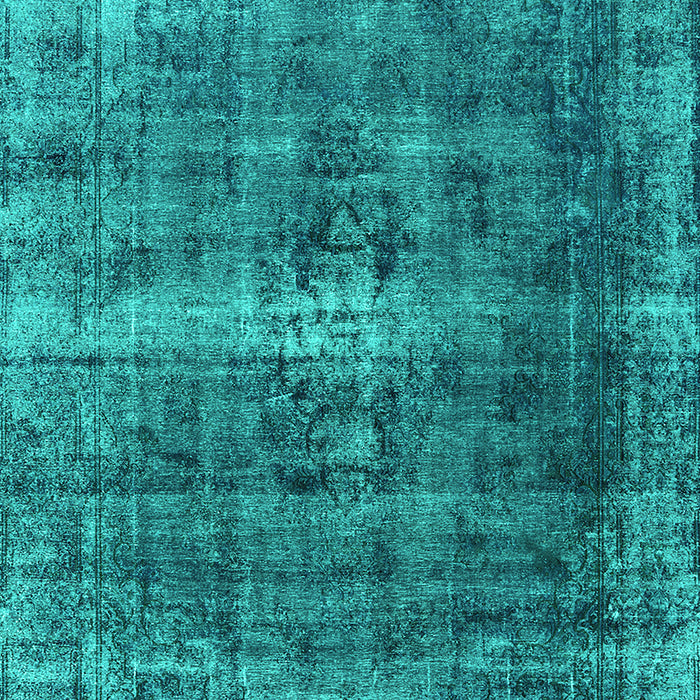 Machine Washable Oriental Turquoise Industrial Area Rugs, wshurb1205turq