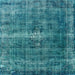 Square Mid-Century Modern Teal Green Oriental Rug, urb1205