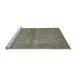 Sideview of Machine Washable Industrial Modern Brown Rug, wshurb1206
