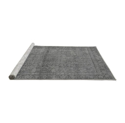 Sideview of Machine Washable Oriental Gray Industrial Rug, wshurb1206gry