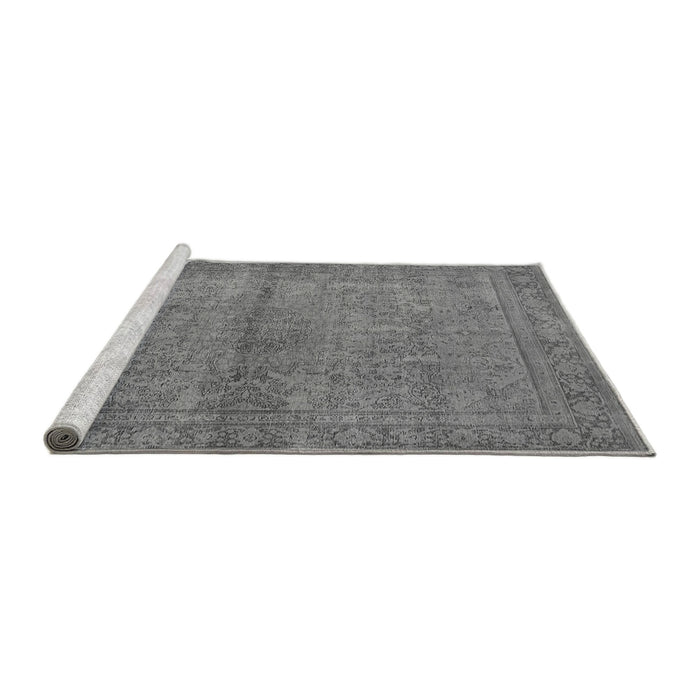 Sideview of Machine Washable Oriental Gray Industrial Rug, wshurb1206gry