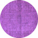 Round Oriental Purple Industrial Rug, urb1206pur