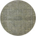 Round Mid-Century Modern Brown Oriental Rug, urb1206