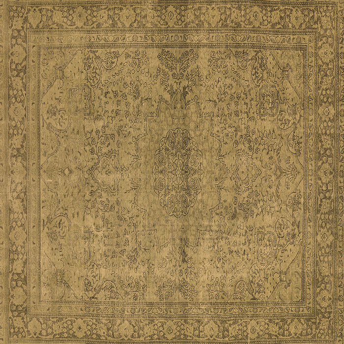 Square Machine Washable Oriental Brown Industrial Rug, wshurb1206brn