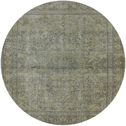 Round Machine Washable Industrial Modern Brown Rug, wshurb1206
