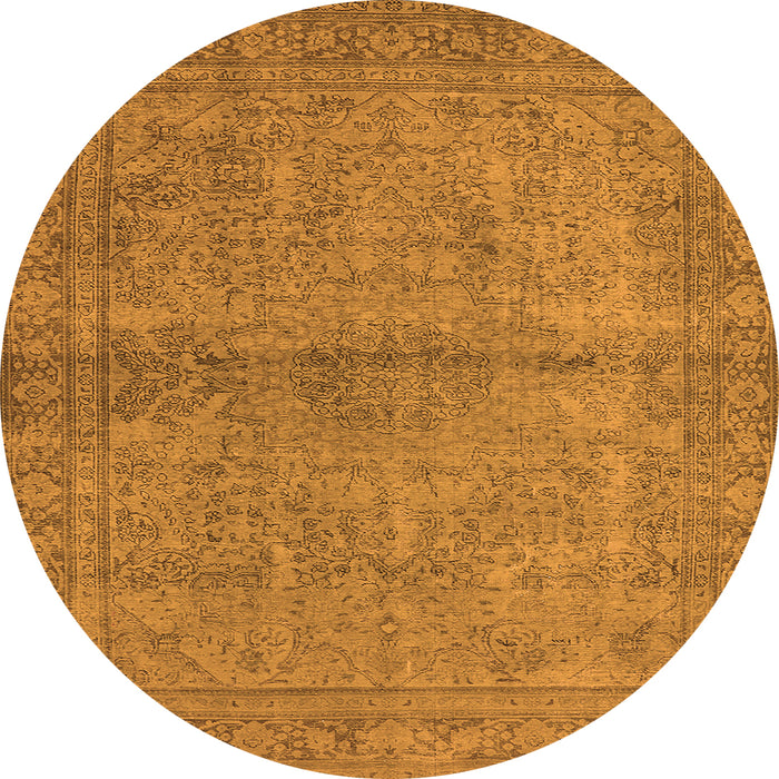 Round Oriental Orange Industrial Rug, urb1206org