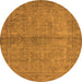 Round Oriental Orange Industrial Rug, urb1206org