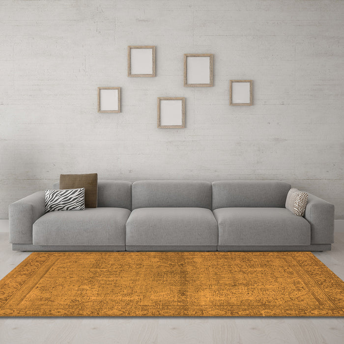 Machine Washable Oriental Orange Industrial Area Rugs in a Living Room, wshurb1206org
