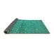 Sideview of Oriental Turquoise Industrial Rug, urb1206turq