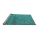 Sideview of Machine Washable Oriental Light Blue Industrial Rug, wshurb1206lblu