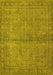 Machine Washable Oriental Yellow Industrial Rug, wshurb1206yw