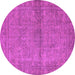 Round Oriental Pink Industrial Rug, urb1206pnk