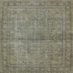 Square Mid-Century Modern Brown Oriental Rug, urb1206