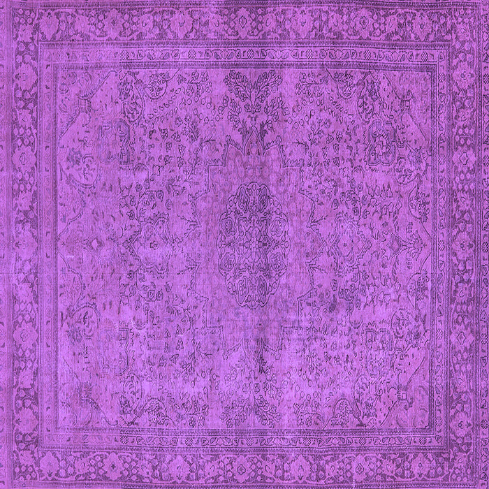 Square Machine Washable Oriental Purple Industrial Area Rugs, wshurb1206pur
