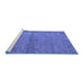 Sideview of Machine Washable Oriental Blue Industrial Rug, wshurb1206blu