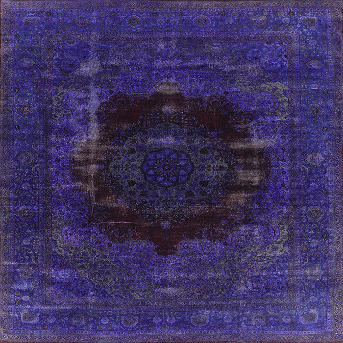 Square Mid-Century Modern Purple Persian Rug, urb1207