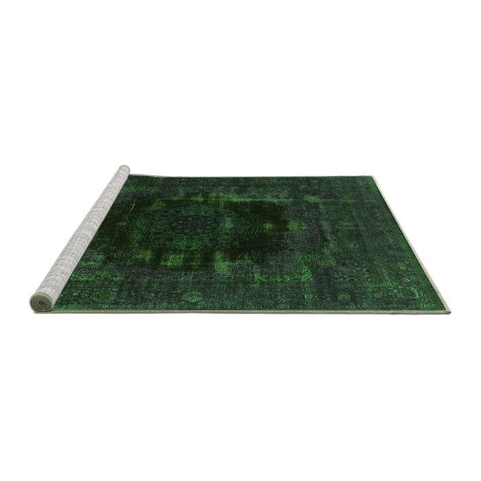 Sideview of Machine Washable Persian Green Bohemian Area Rugs, wshurb1207grn