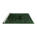 Sideview of Machine Washable Persian Green Bohemian Area Rugs, wshurb1207grn