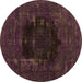 Round Persian Brown Bohemian Rug, urb1207brn