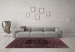 Machine Washable Persian Brown Bohemian Rug in a Living Room,, wshurb1207brn