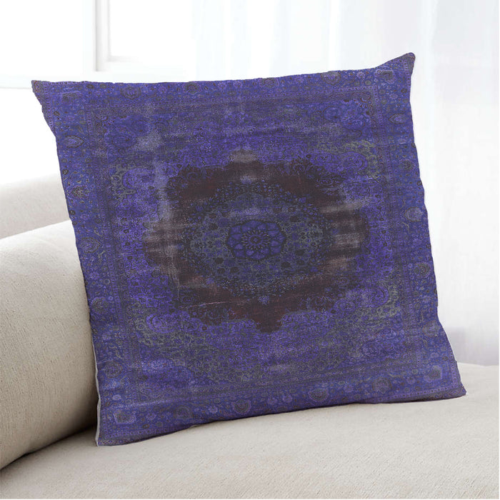 Lifestyle Image of Mid-Century Modern Urban Square Purple Throw Pillow, 18 inch by 18 inch, pwurb1207