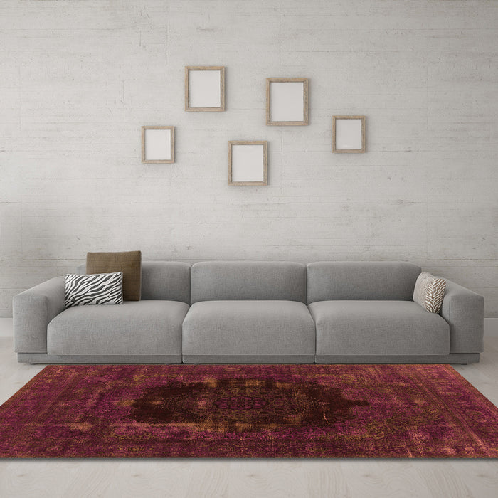 Machine Washable Persian Orange Bohemian Area Rugs in a Living Room, wshurb1207org