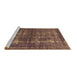 Sideview of Machine Washable Persian Brown Bohemian Rug, wshurb1208brn