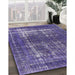 Mid-Century Modern Purple Persian Rug in Family Room, urb1208