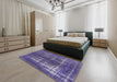 Mid-Century Modern Purple Persian Rug in a Bedroom, urb1208