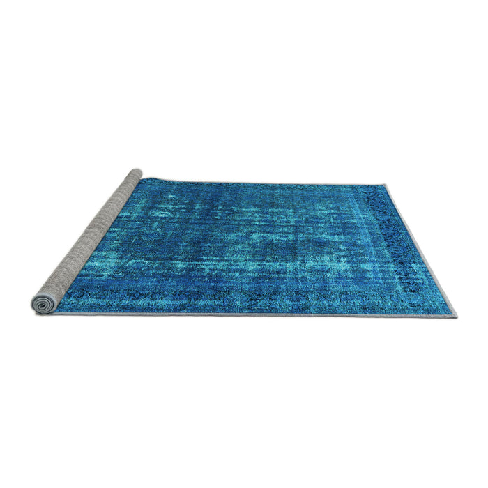 Sideview of Machine Washable Persian Light Blue Bohemian Rug, wshurb1208lblu