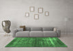 Machine Washable Persian Emerald Green Bohemian Area Rugs in a Living Room,, wshurb1208emgrn