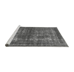 Sideview of Machine Washable Persian Gray Bohemian Rug, wshurb1208gry