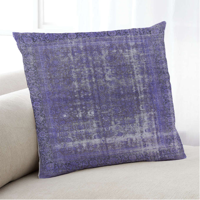 Lifestyle Image of Mid-Century Modern Urban Square Purple Throw Pillow, 18 inch by 18 inch, pwurb1208