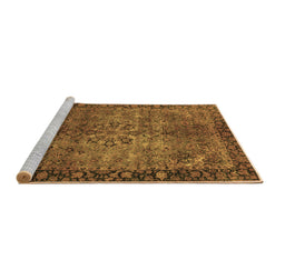 Sideview of Machine Washable Oriental Brown Industrial Rug, wshurb1209brn