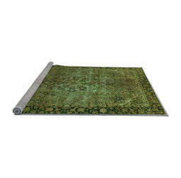 Sideview of Machine Washable Oriental Light Blue Industrial Rug, wshurb1209lblu