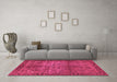 Machine Washable Oriental Pink Industrial Rug in a Living Room, wshurb1209pnk