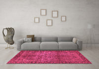 Machine Washable Oriental Pink Industrial Rug, wshurb1209pnk