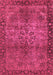 Machine Washable Oriental Pink Industrial Rug, wshurb1209pnk