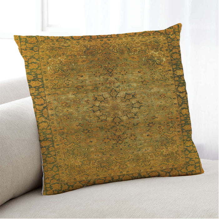 Lifestyle Image of Mid-Century Modern Urban Square Orange Throw Pillow, 18 inch by 18 inch, pwurb1209